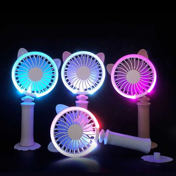 Ventiladores eléctricos USB Mini Night Light Desktop Portable Recargable Student Children's Toys Electric R230616