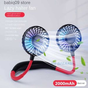 Electric Fans USB Portable Fan Cold Fan Hands Free Neck Fan Hanging Rechargeable Mini Sports Fan 3-Speed Adjustable Neck Dual Fan Home Office T230602