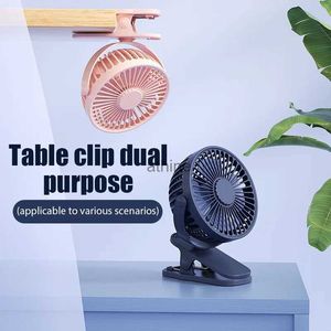 Elektrische fans USB Portable Mini Clip-on Silent Fan 3-Speed Oplaadbare bureauventilator 360 graden Rotatio verstelbare studentenkantoorventilator voor slaapkamer YQ240104