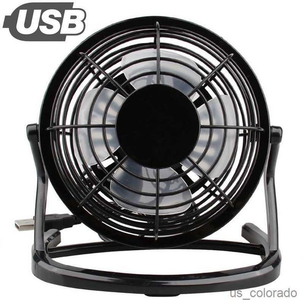 Ventiladores eléctricos Ventilador silencioso USB Enfriador de escritorio para teléfono Computadora portátil Ventilador de verano Rotación de 180 grados 4 aspas Mini ventilador USB Negro / Blanco / Azul R230714