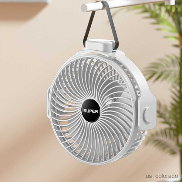 Ventiladores eléctricos USB Recargable Mini Ventilador 360 Rotación 3 Engranajes Ventilador de Techo Mesa Ventilador de Escritorio Ventilador Colgante Portátil para Tienda de Campaña Hogar al Aire Libre R230714