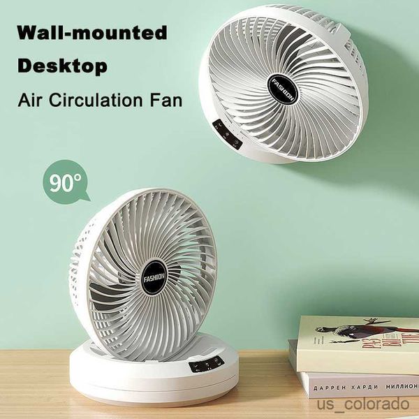 Ventiladores eléctricos Ventilador de mesa inalámbrico montado en la pared Ventilador de escritorio portátil recargable Mini Enfriador de aire silencioso de 4 velocidades Ventilador eléctrico móvil Oficina en casa R230712