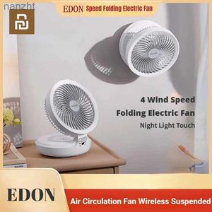 Ventilateurs électriques Youpin Edon Air Circulation Suspension sans fil USB Charge de charge Night Light Contrôle 4 Spee du vent Pliage Electric Fanwx