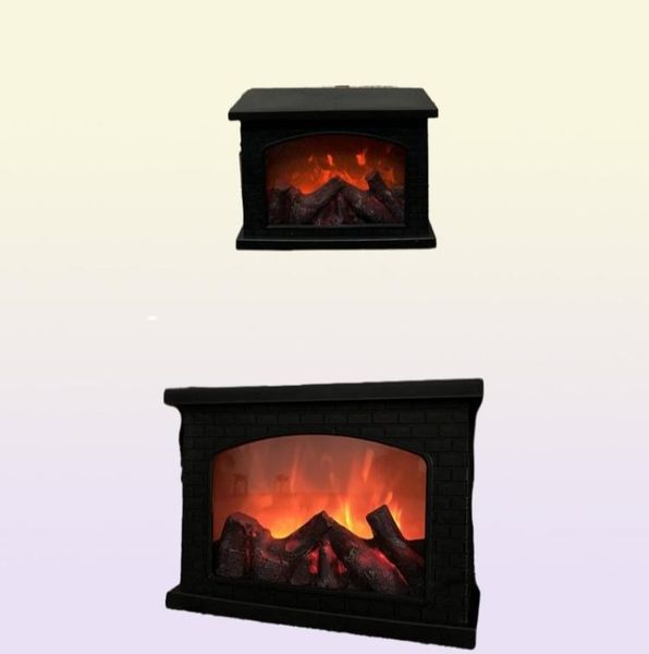 Lanterne de cheminée électrique Led effet de bûche de flamme Rectangle cheminée pour la décoration intérieure ornements de noël d'intérieur 1722038