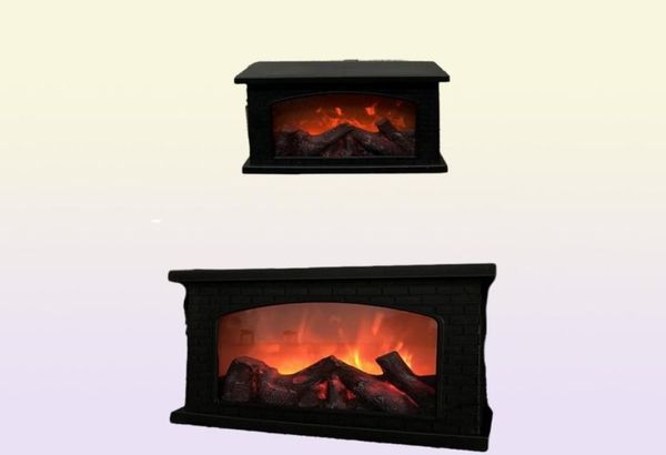Fiche à cheminée électrique Lantern LED Flame Log Effet Rectangle Fire Place pour décoration intérieure Ornements de Noël en intérieur1750715