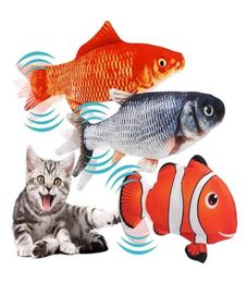 Elektrische flopping vis bewegende kat kicker speelgoed realistische floppy wiggle nip speelgoed pluche interactief 211026335W2713663