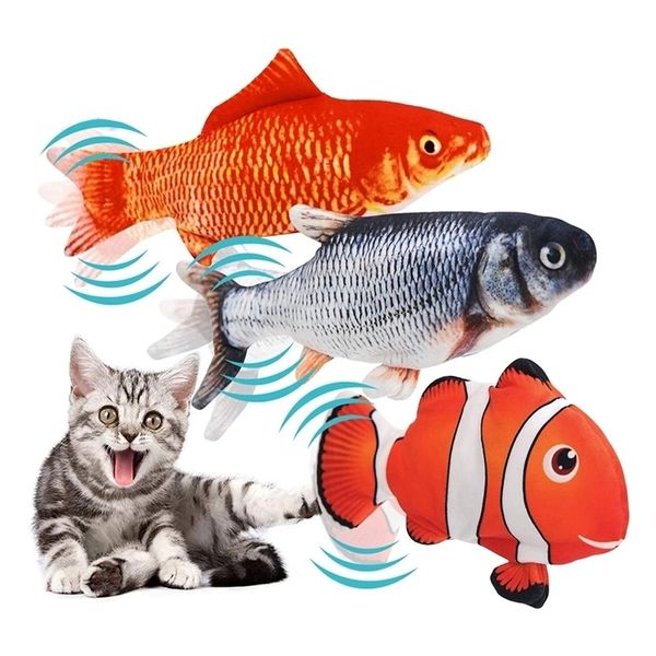 Poisson à bascule électrique en mouvement chat kicker jouet réaliste disquette Wiggle nip jouets en peluche interactif 220423