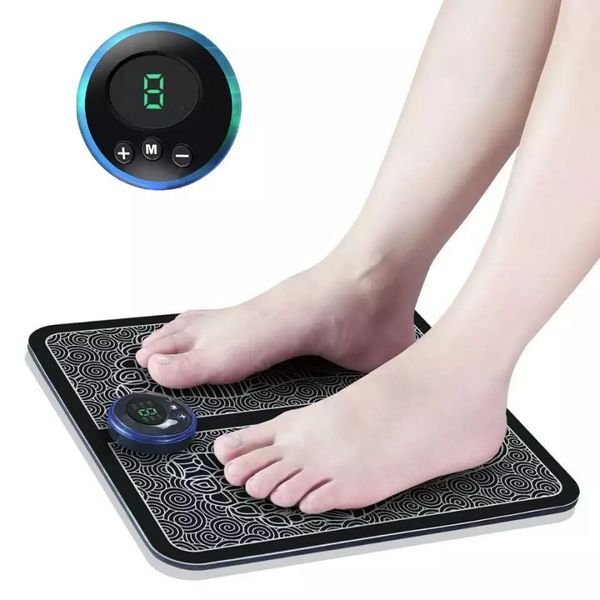 Almohadilla masajeadora eléctrica para tratamiento de pies, estimulador muscular de pies, alfombrilla de masaje EMS recargable por USB para pies, mejora la circulación sanguínea y alivia el dolor