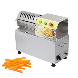 Machine électrique à frites, coupe-bande de pommes de terre, Machine commerciale de découpe de légumes, trancheuse de pommes de terre, barre de poussée, 900W