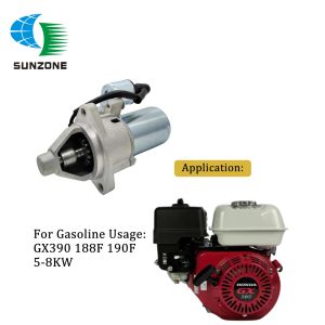 Elektrische generatormotor starter voor GX390 188F 190F 5-8 kW benzinemotor startmotor 14 tanden 62 mm/65 mm benzine accessoire