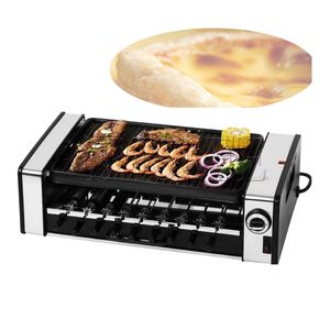 Gril électrique Kebab Machine ménage Double brochettes Machine sans fumée Barbecue gril antiadhésif poêle Barbecue amovible