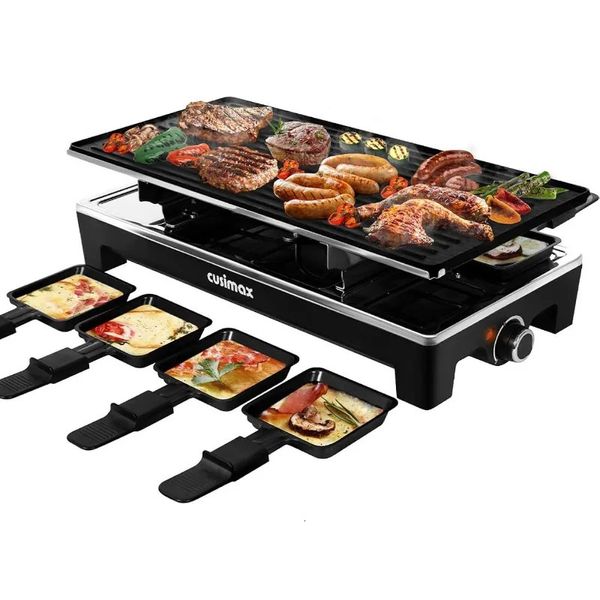 Mesa de parrilla eléctrica 2 en 1 para barbacoa coreana, placa antiadherente Reversible para interiores, máquina para hacer crepes con control de temperatura ajustable 240223