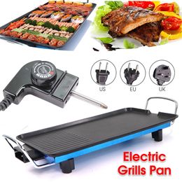 Grills électriques Pan coréen BBQ Wok Barbecue Machine viande grillée cuisson plaque de température réglable maison outils de gril extérieur 240308