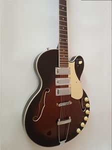 Elektrische gitaar 6-snarige semi-holle body rechtshandig sunburst 20 frets 3 pickups