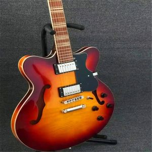 Elektrische gitaar custom sunburst Jazz 335 6-snarige sunburst dunne semi-holle