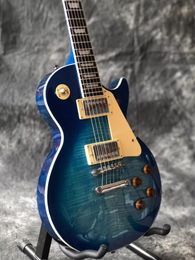 Guitare électrique G 19 59 R9 standard, couleur bleue, corps en acajou, touche en palissandre, Support de personnalisation, livraison gratuite
