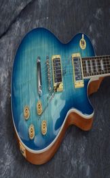 Elektrische gitaar G Standaard LP LP One Piece Wood Neck en Body Blue Color Gradient Flamed Maple Wood1795850