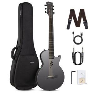 Elektrische gitaar Smart Carbon Fiber Acoustic 35 inch met pick-up, koffer, riem en kabelreis Guitarra Violao