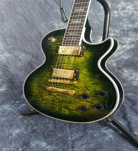 Guitare électrique entier de chinoise Body Double Maple Wood G Guitare personnalisée Guitare Rose-Finderard Couleur coque incruste Gradi4339205