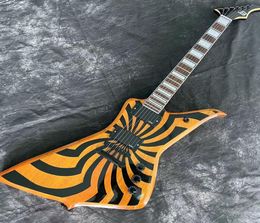Elektrische gitaar windmolen oranje kleur 6 steken gitarra roze, toets zakk8961355