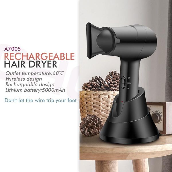 Brosses à cheveux électriques sans fil, sèche-cheveux alimenté par batterie, Styler Portable Rechargeable professionnel avec diffuseur