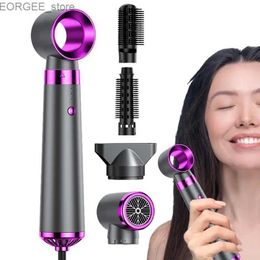 Elektrische haardroger 5-in-1 HAAR DROYER HOET AIR Comb Multifunctionele ionen Rechte haarborsteldroger voor krullende styling Salon-accessoires Y240402