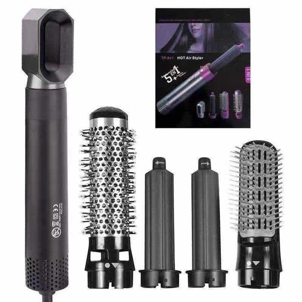 Sèche-cheveux électrique 5-en-1 peigne chauffant fer à friser automatique tige professionnelle maison brosse à Air chaud kit d'outils de coiffure aspiration automatique peigne de coiffure livraison directe