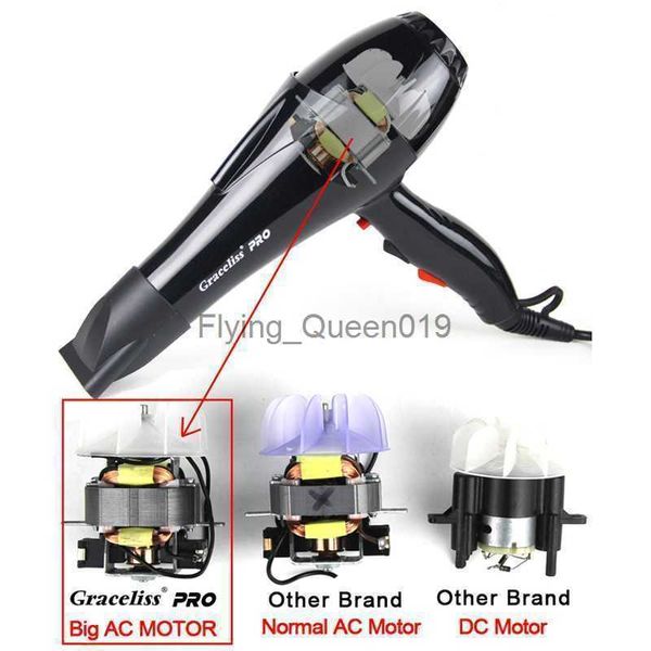 Secador de pelo eléctrico para peluquería y peluquería, cable largo, enchufe de la UE, potencia real de 2300w, secador de pelo profesional, secador de pelo HKD230903