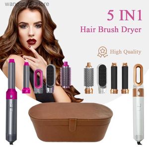 Electric Hair Dryer Hair Dryer 5 In 1 Set Hot Air Comb Blow Curlers Straightener Brush With Diffuser Professional Hairdressing Equipment Tools T231216