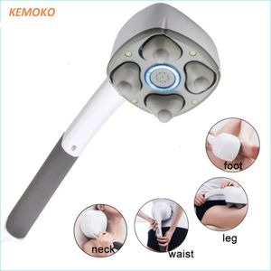 Elektrische draagbare stimulator Hamer Vibrerende rugspier Relax Neklichaam Halswervel Relax Stick Roller met 4 massagekoppen 240202