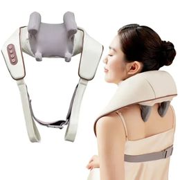 Elektrische warmtehals massage sjaal Shiatsu kneden cervicale wervelkolom Massager auto huis rug schouderhals trapezius spiermassager 240430
