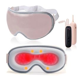 Masque pour les yeux chauffant électrique masque de sommeil sans fil Rechargeable Vibration masseur pour les yeux soulager la fatigue oculaire cernes yeux secs 240106