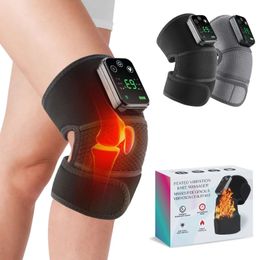 Masseur de genou chauffant électrique 3 en 1, soulagement de la douleur articulaire du coude et de l'épaule, vibration thermique, élimination de l'humidité, thérapie physique 240301