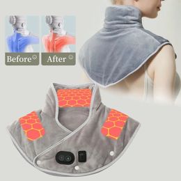 Calefacción eléctrica masajeador de cuello de hombro USB almohadilla cervical envoltura compresa térmica aliviar la fatiga del dolor herramienta de espalda caliente 240528