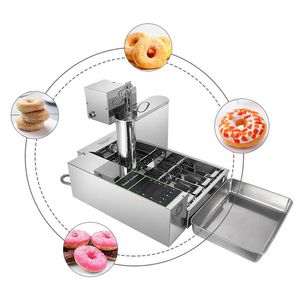 Elektrische verwarming kleine automatische donut machine commerciële donut machine machine met 4 mallen