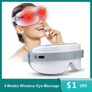 Chauffage électrique vibrant masseur yeux Bluetooth musique compresse s dispositif de soins Fatigue Relax lunettes de Massage 220208