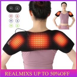 Chauffage électrique plus chaud cou cervical épaule dos coussinet ceinture enveloppement masseur relaxant thérapie soulagement de la douleur outils soins de santé 240322