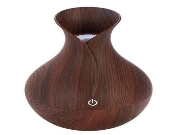 Humidificateur électrique diffuseur d'huile aromatique, humidificateur d'air ultrasonique à grain de bois, mini brumisateur USB, lumière LED pour le bureau et la maison 5217964