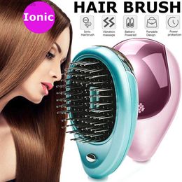 Brosse à cheveux ionique électrique Vibration Anti perte de cheveux Peigne de massage magnétique Portable Ion Peigne de croissance des cheveux Relaxation Soins de santé L230523