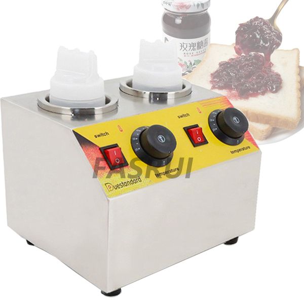 Máquina eléctrica para calentar tarros de mermelada, fabricante comercial para calentar queso de chocolate caliente, 3 botellas