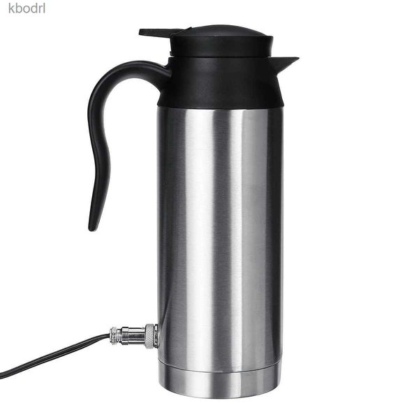 Bouilloires électriques 12v / 24v 800 ml en acier inoxydable bouilloire électrique pour la voiture de voyage café et thé chauffant tasse moteur à eau chaude chaudière yq240410