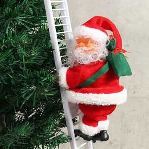 Elektrische ladder Santa Christmas Figurine Ornament Decorations for Home Holiday Party Supplies Gift Y201020