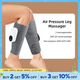Masseur de jambe électrique Charge de la compression d'air de mollet avec trois modes de massage CHIGH ET KNEE 360 ° PACKAG AUX 240424