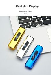 Briquet électrique USB Rechargeable Portable coupe-vent accessoires de fumer outils briquets multicolores Ultra-mince