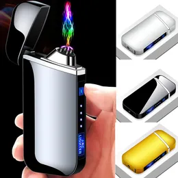 Elektrische aansteker Winddicht Dual ARC USB Oplaadbaar Vlamloos Plasma Sigarettenaansteker Roken Aansteker Gadgets Cadeaupromotie
