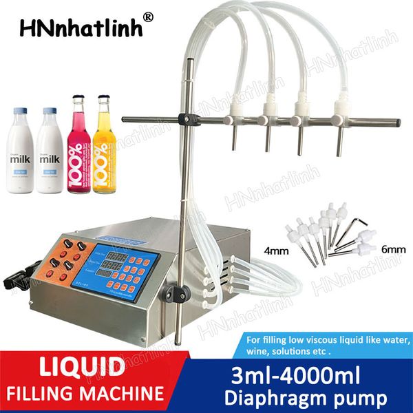 Machine de remplissage de liquide électrique, pompe à commande numérique pour jus d'eau, huile essentielle et parfum avec 4 têtes