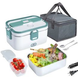 Boîte à déjeuner électrique 80W, chauffe-aliments, boîtes à déjeuner pour adultes, pour voiture/camion, boîtes chauffantes portables pour aliments, conteneur de 1,8 l, 240119