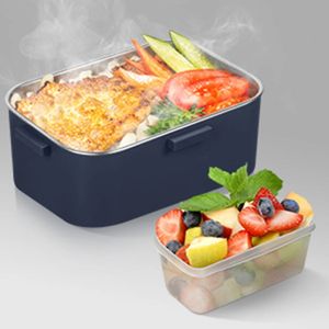 Boîte à lunch électrique Portable Rice Cuideur chauffage Bento Boîte à double couche Double contenant des aliments à vapeur à chaleur Boîte à lunch pour la maison 231221