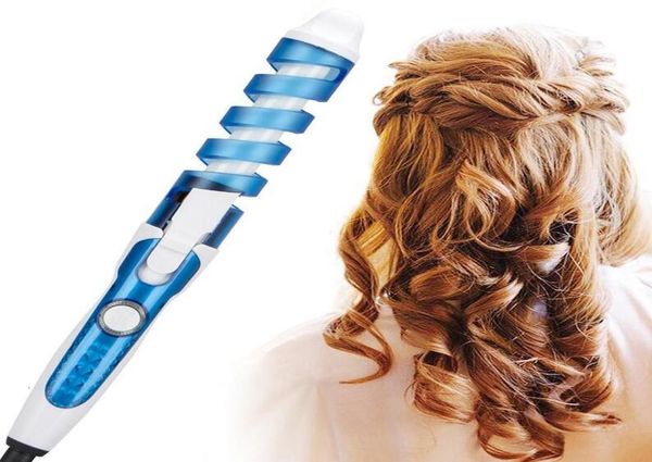 Herramientas de peinado de magia eléctrica Pincelado Roller de cabello Pro Spiral Rucy Irons Wand Curl Styler Beauty Tool8112032