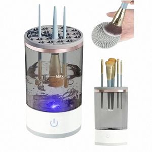 Máquina limpiadora de brochas de maquillaje eléctrica 3 en 1: carga USB, herramienta de limpieza de secado rápido con brocha cosmética automática U27F #